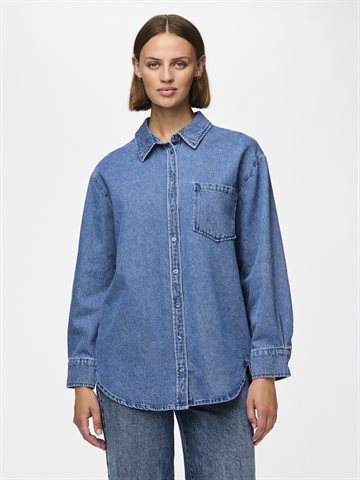 PIECES MAISIE DENIM SHIRT MEDIUM BLUE DENIM- 17150991